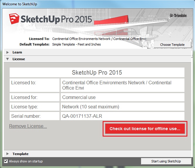 Check out giấy phép bản quyền SketchUp để sử dụng ngoại tuyến