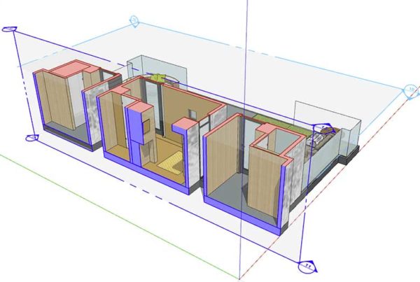 tạo nhiều mặt cắt sketchup