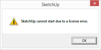 sketchup thông báo lỗi giấy phép khi offline